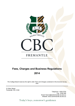 Fees, Charges and Business Regulations 2014