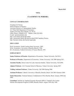 Vita - Tulane University - Department of Economics