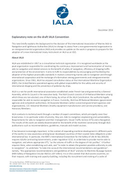 Explanatory note on the draft IALA Convention