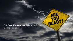 The Four Elements of Effective Crisis Management