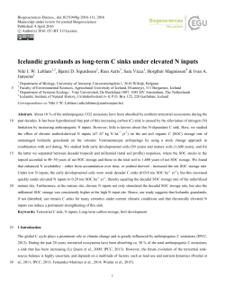 Icelandic grasslands as long-term C sinks under elevated N inputs