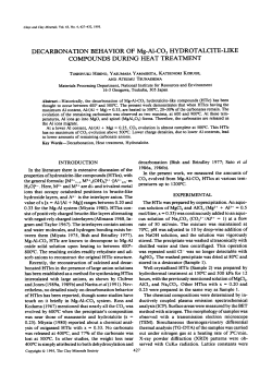 DECARBONATION BEHAVIOR OF Mg-A1