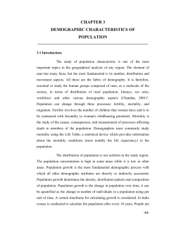 CHAPTER 3 DEMOGRAPHIC CHARACTERISTICS OF POPULATION