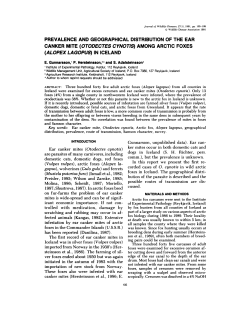 PREVALENCE AND GEOGRAPHICAL DISTRIBUTION OF THE EAR