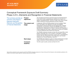 Conceptual Framework Exposure Draft Summary Phase 2 of 4