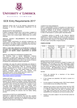 2009 GCE Summary (Microsoft Word)