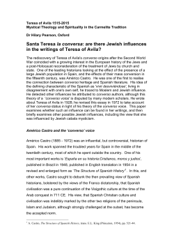 Santa Teresa la conversa: are there Jewish influences in the