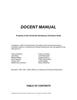 docent manual - Huntsville Symphony Orchestra