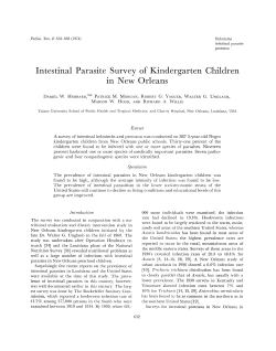 Intestinal Parasite Survey of Kindergarten Children in New Orleans