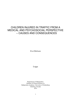 children injured in traffic from a medical and psychosocial