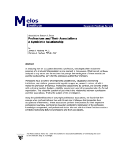 Professions and Their Associations A Symbiotic
