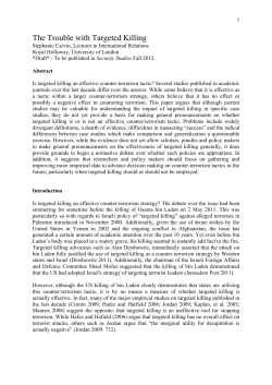The Trouble with Targeted Killing - Centre for International Policy