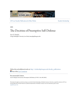 The Doctrine of Preemptive Self-Defense