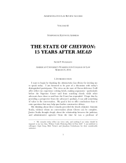 the state of chevron: 15 years after mead