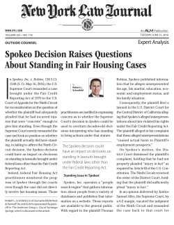 Spokeo Decision Raises Questions About Standing in Fair Housing