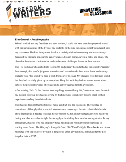 Erin Gruwell Autobiography - Freedom Writers Foundation