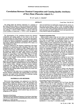 Correlations Between Chemical Composition and Canning Quality