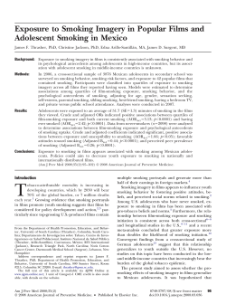Exposure to Smoking Imagery in Popular Films and Adolescent