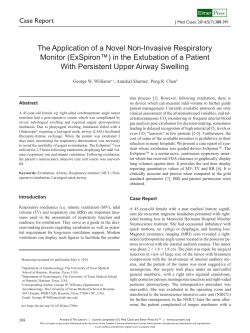 The Application of a Novel Non-Invasive Respiratory
