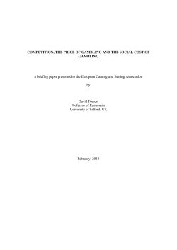 COMPETITION, THE PRICE OF GAMBLING AND THE SOCIAL