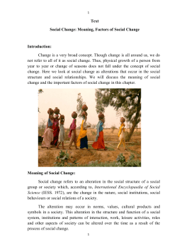 Text Social Change: Meaning, Factors of Social Change Introduction