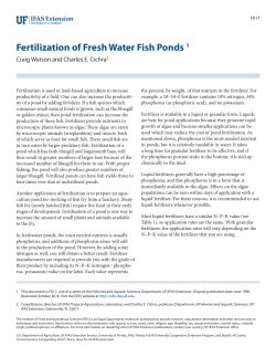 Fertilization of Fresh Water Fish Ponds 1 - EDIS