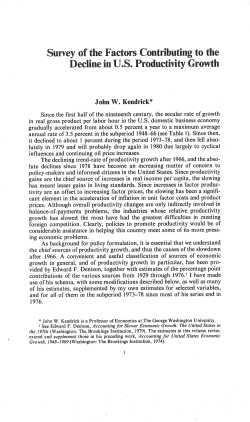 Survey of the Factors Contributing to the Decline