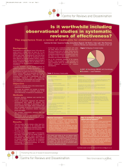 Is it worthwhile including observational studies in