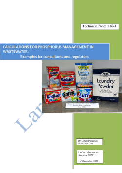 CALCULATIONS FOR PHOSPHORUS MANAGEMENT IN