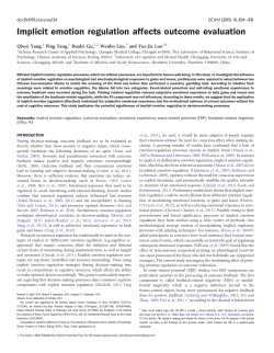 Implicit emotion regulation affects outcome
