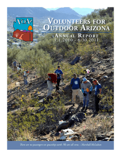 2010-2011 Annual Report - Volunteers for Outdoor Arizona