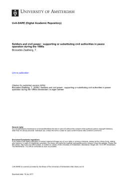 Soldiers and civil power : supporting or substituting civil authorities