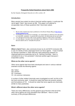 Frequently Asked Questions about Sarin