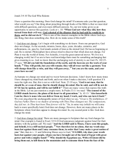 Jonah 3:9-10 The God Who Relents