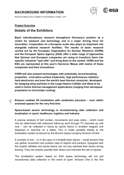 BACKGROUND INFORMATION Details of the Exhibitors
