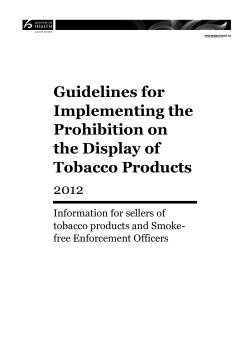 Guidelines for Implementing Prohibition on Display of Tobacco