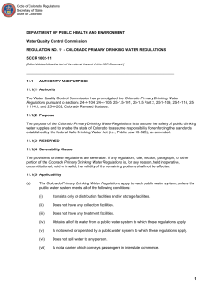 Code of Colorado Regulations - Colorado Secretary of State