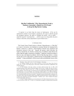 NOTES Big Dig Confidential: Why