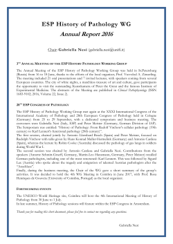 Annual Report 2016 - European Society of Pathology