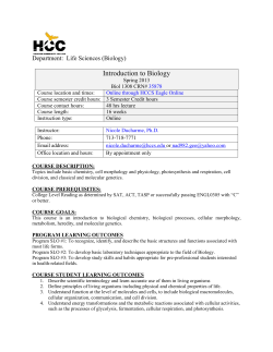 Bio 1308 Syllabus Spring 13