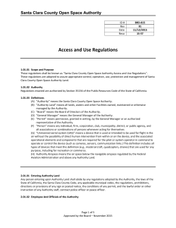 Access and Use Regulations