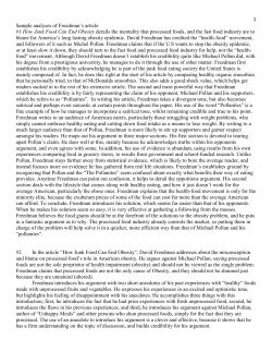 Sample analyses of Freedman