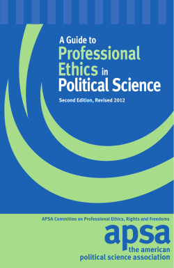 APSA`s Guide to Professional Ethics in Political Science