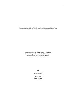 A thesis submitted to the Miami University Honors Program
