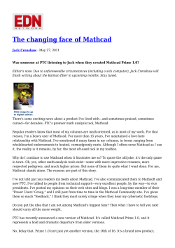 The changing face of Mathcad