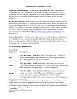 Definitions for Accreditation Status
