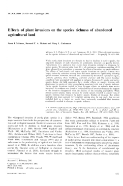 Effects of plant invasions on the species richness of abandoned