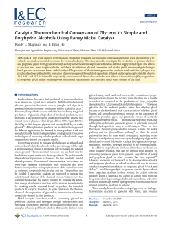 Catalytic Thermochemical Conversion of Glycerol to Simple and