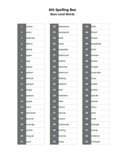 6th Spelling Bee
