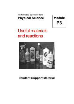 Physical Science - p3 useful materials and reactions